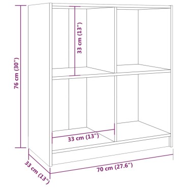 vidaXL Μπουφές 70x33x76cm από Μασίφ Ξύλο Πεύκου 1 τεμ.