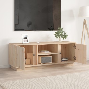 vidaXL Έπιπλο Τηλεόρασης 110x35x40,5cm από Μασίφ Ξύλο Πεύκου