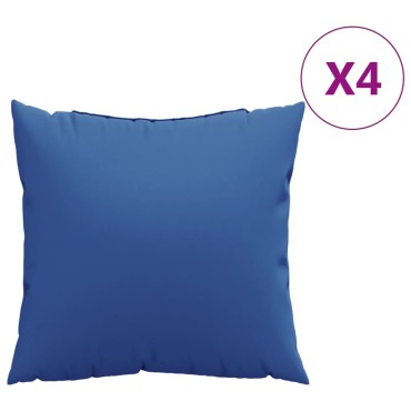 vidaXL Μαξιλάρια Καναπέ 4 τεμ. Μπλε Ρουά 50x50cm Υφασμάτινα
