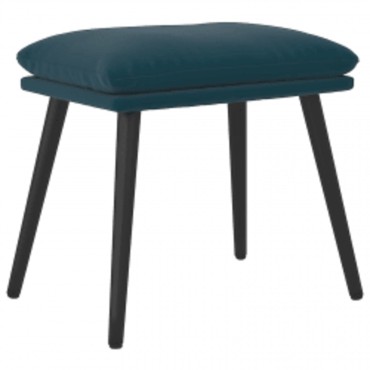 vidaXL Πολυθρόνα Relax Μπλε Βελούδινη με Υποπόδιο 70x77x98cm 1 τεμ.