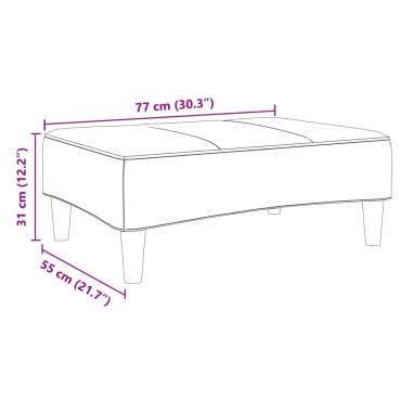 vidaXL Υποπόδιο Σκούρο Γκρι 77x55x31cm Βελούδινο 1 τεμ.