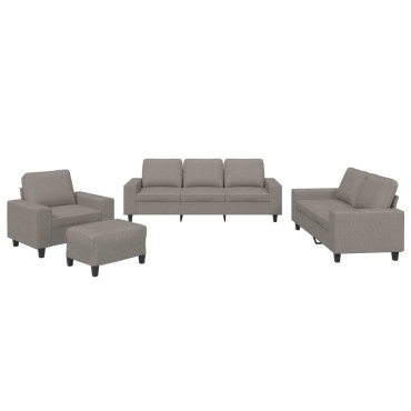 vidaXL Σετ Καναπέ 4 τεμ. Taupe Υφασμάτινο 94x77x80cm  Διθέσιος Τριθέσιος