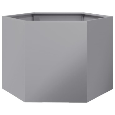 vidaXL Ζαρντινιέρα Κήπου Εξάγωνη 69x60x45 εκ. Γαλβανισμένο Χάλυβα