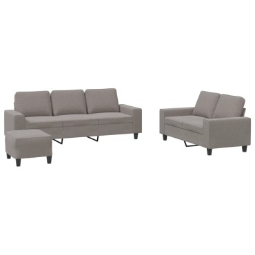 Σετ Σαλονιού 3 τεμ. Taupe Υφασμάτινο 154x77x80cm  Διθέσιος Τριθέσιος