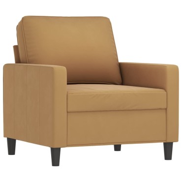 vidaXL Σαλόνι Σετ 4 τεμ. Καφέ από Βελούδο 78x77x80cm  Διθέσιος Τριθέσιος