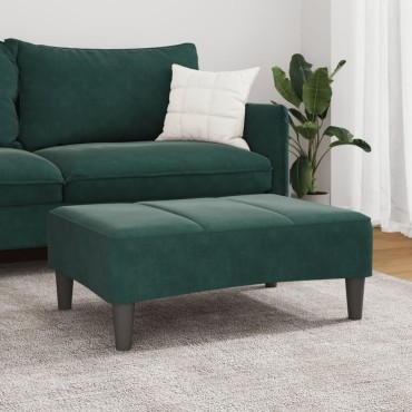 vidaXL Υποπόδιο Σκούρο Πράσινο 77x55x31cm Βελούδινο 1 τεμ.
