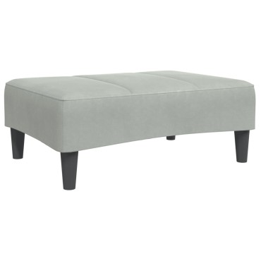 vidaXL Υποπόδιο Ανοιχτό Γκρι 77x55x31cm Βελούδινο 1 τεμ.