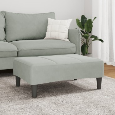 vidaXL Υποπόδιο Ανοιχτό Γκρι 77x55x31cm Βελούδινο 1 τεμ.