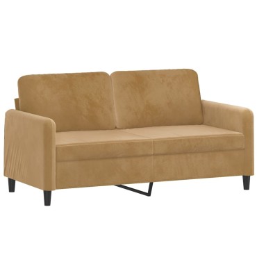 vidaXL Σαλόνι Σετ 3 τεμ. Καφέ από Βελούδο 138x77x80cm  Διθέσιος Τριθέσιος