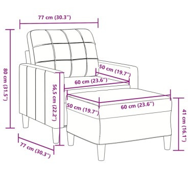 vidaXL Πολυθρόνα Καφέ Βελούδινη με Υποπόδιο 77x77x80cm 1 τεμ. Γωνιακός