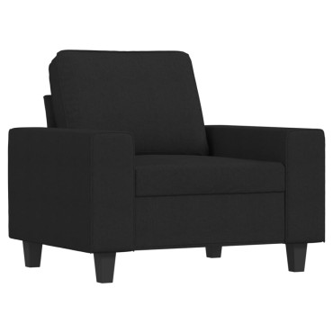 vidaXL Σετ Καναπέ 4 τεμ. Μαύρη Υφασμάτινη 94x77x80cm  Διθέσιος Τριθέσιος