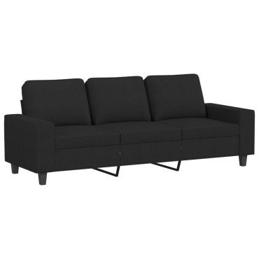 vidaXL Σετ Καναπέ 4 τεμ. Μαύρη Υφασμάτινη 94x77x80cm  Διθέσιος Τριθέσιος
