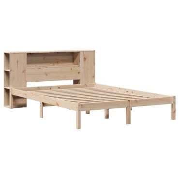 vidaXL Κρεβάτι Βιβλιοθήκη Χωρίς Στρώμα 120x190cm Μασίφ Ξύλο Πεύκου 1 τεμ. - Μονό