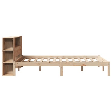vidaXL Κρεβάτι Βιβλιοθήκη Χωρίς Στρώμα 120x190cm Μασίφ Ξύλο Πεύκου 1 τεμ. - Μονό