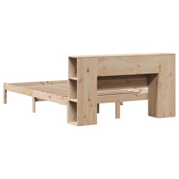 vidaXL Κρεβάτι Βιβλιοθήκη Χωρίς Στρώμα 120x190cm Μασίφ Ξύλο Πεύκου 1 τεμ. - Μονό