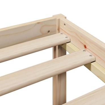 vidaXL Κρεβάτι Βιβλιοθήκη Χωρίς Στρώμα 120x190cm Μασίφ Ξύλο Πεύκου 1 τεμ. - Μονό