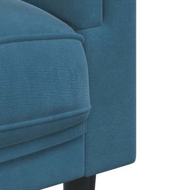 vidaXL Πολυθρόνα Μπλε Βελούδινη με Μαξιλάρι 71x77x70cm 1 τεμ. Γωνιακός