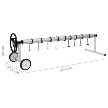 vidaXL Roller Καλύμματος Πισίνας με Βάση από Ανοξείδωτο Χάλυβα