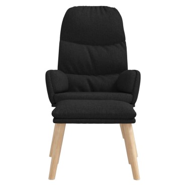 vidaXL Πολυθρόνα Relax Μαύρη Υφασμάτινη με Σκαμπό 70x77x98cm 1 τεμ.