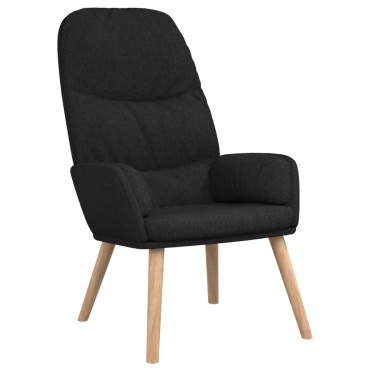vidaXL Πολυθρόνα Relax Μαύρη Υφασμάτινη με Σκαμπό 70x77x98cm 1 τεμ.