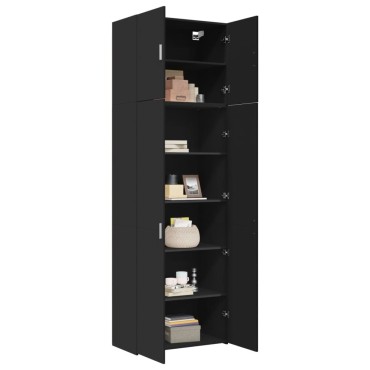 vidaXL Ντουλάπι Μαύρο 80x42,5x249cm από Επεξεργασμένο Ξύλο 1 τεμ.