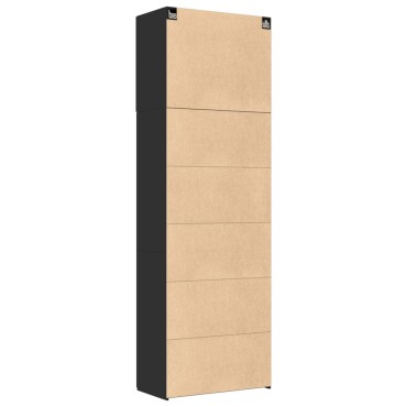 vidaXL Ντουλάπι Μαύρο 80x42,5x249cm από Επεξεργασμένο Ξύλο 1 τεμ.