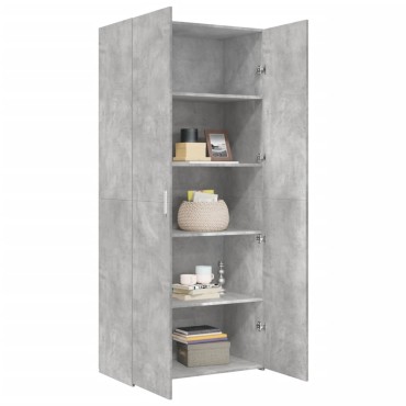 vidaXL Ντουλάπι Γκρι Σκυροδέματος 80x42,5x185cm Επεξεργασμένο Ξύλο 1 τεμ.