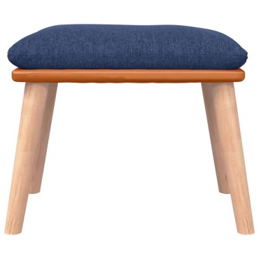 vidaXL Υποπόδιο Μπλε 45x29,5x35cm Ύφασμα & Συνθετικό Δέρμα 1 τεμ.