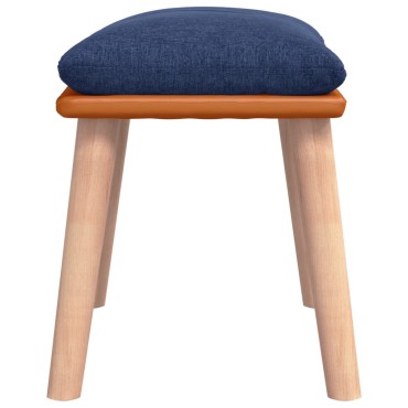 vidaXL Υποπόδιο Μπλε 45x29,5x35cm Ύφασμα & Συνθετικό Δέρμα 1 τεμ.