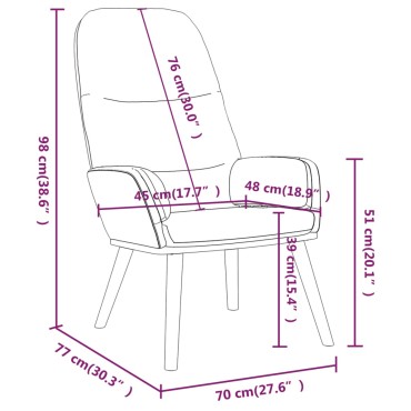 vidaXL Πολυθρόνα Relax Μπλε Υφασμάτινη με Σκαμπό 70x77x98cm 1 τεμ.