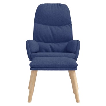 vidaXL Πολυθρόνα Relax Μπλε Υφασμάτινη με Σκαμπό 70x77x98cm 1 τεμ.
