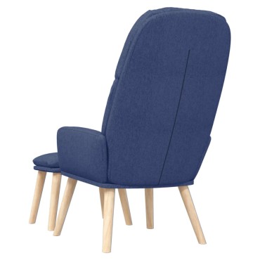 vidaXL Πολυθρόνα Relax Μπλε Υφασμάτινη με Σκαμπό 70x77x98cm 1 τεμ.