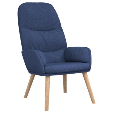 vidaXL Πολυθρόνα Relax Μπλε Υφασμάτινη με Σκαμπό 70x77x98cm 1 τεμ.