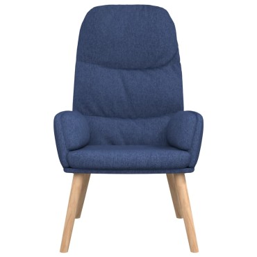 vidaXL Πολυθρόνα Relax Μπλε Υφασμάτινη με Σκαμπό 70x77x98cm 1 τεμ.