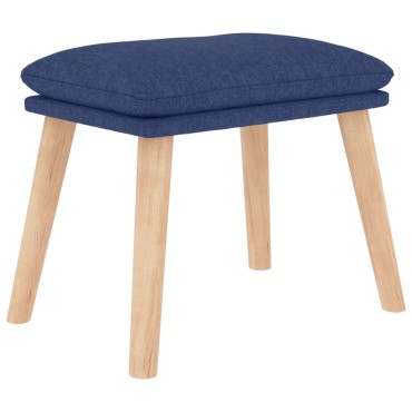 vidaXL Πολυθρόνα Relax Μπλε Υφασμάτινη με Σκαμπό 70x77x98cm 1 τεμ.