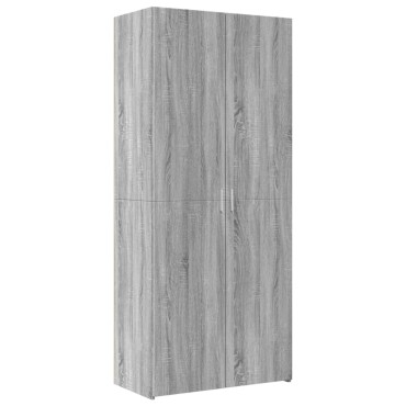vidaXL Ραφιέρα με Ντουλάπια Γκρι Sonoma 80x42,5x225cm Επεξ. Ξύλο 1 τεμ.