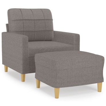 vidaXL Πολυθρόνα Taupe από Υφασμάτινη με Υποπόδιο 78x77x80cm 1 τεμ. Γωνιακός