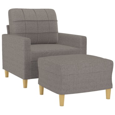 vidaXL Πολυθρόνα Taupe από Υφασμάτινη με Υποπόδιο 78x77x80cm 1 τεμ. Γωνιακός