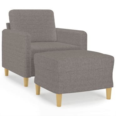 vidaXL Πολυθρόνα Taupe από Υφασμάτινη με Υποπόδιο 78x77x80cm 1 τεμ. Γωνιακός