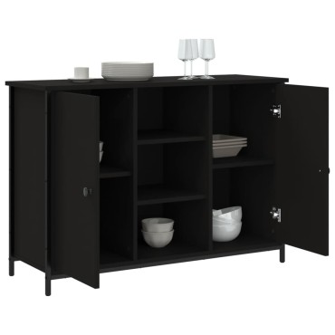 vidaXL Μπουφές Μαύρος 100x35x70cm από Επεξεργασμένο Ξύλο 1 τεμ.