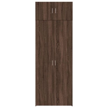 vidaXL Ραφιέρα με Ντουλάπια Καφέ Δρυς 80x42,5x225cm από Επεξ. Ξύλο 1 τεμ.