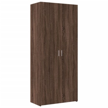 vidaXL Ραφιέρα με Ντουλάπια Καφέ Δρυς 80x42,5x225cm από Επεξ. Ξύλο 1 τεμ.