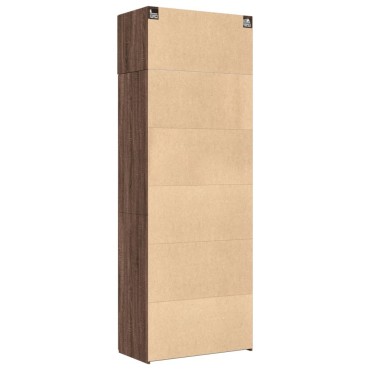 vidaXL Ραφιέρα με Ντουλάπια Καφέ Δρυς 80x42,5x225cm από Επεξ. Ξύλο 1 τεμ.