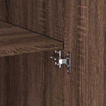 vidaXL Ραφιέρα με Ντουλάπια Καφέ Δρυς 80x42,5x225cm από Επεξ. Ξύλο 1 τεμ.