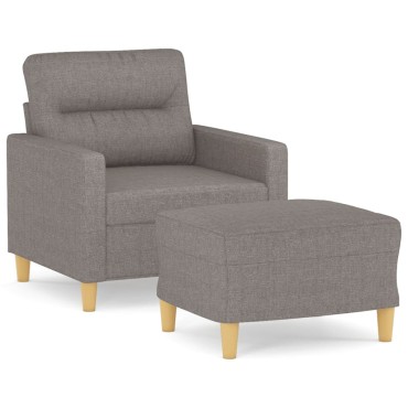 vidaXL Πολυθρόνα Taupe από Υφασμάτινη με Υποπόδιο 78x77x80cm 1 τεμ. Γωνιακός