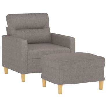 vidaXL Πολυθρόνα Taupe από Υφασμάτινη με Υποπόδιο 78x77x80cm 1 τεμ. Γωνιακός