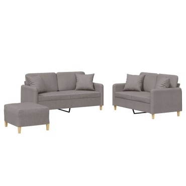 vidaXL Σετ Σαλονιού 3 τεμ. Taupe από Ύφασμα 70x55x41cm  Διθέσιος