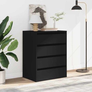 vidaXL Συρταριέρα Γωνιακή Μαύρη 60x41x76cm από Επεξεργασμένο Ξύλο 1 τεμ.