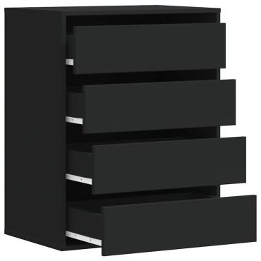 vidaXL Συρταριέρα Γωνιακή Μαύρη 60x41x76cm από Επεξεργασμένο Ξύλο 1 τεμ.