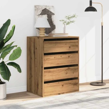 vidaXL Συρταριέρα Γωνιακή Αρτισιανή Δρυς 60x41x76cm Επεξεργ. Ξύλο 1 τεμ.